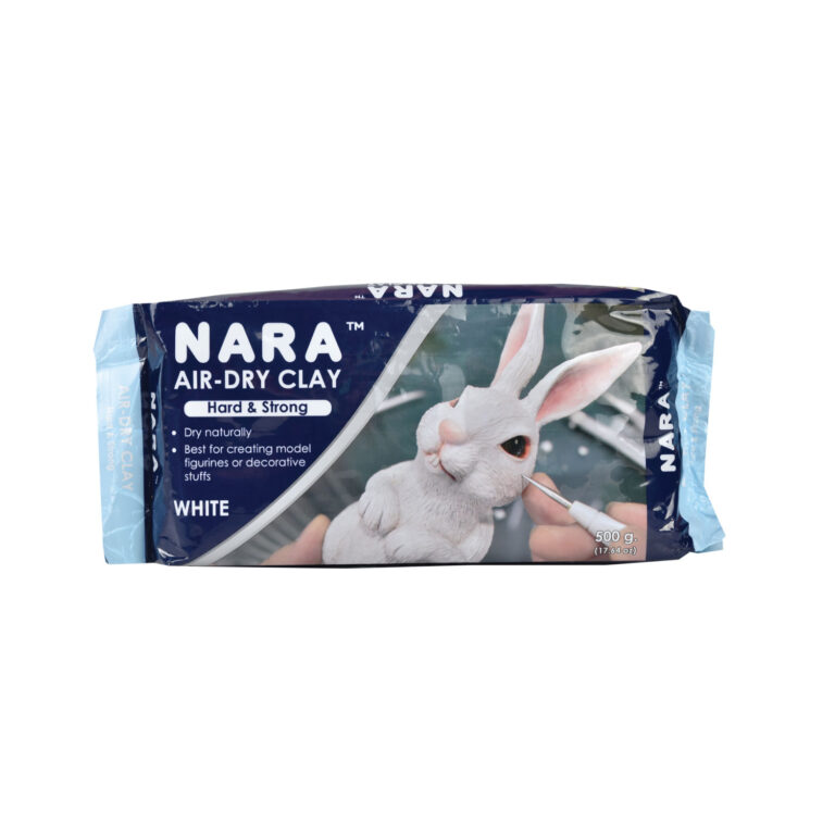 NARA Air-Dry Clay (Hard & Strong) 500g, White Sculpting Clay for Arts & Crafts, DIY Projects, No Oven or Kiln Needed, Fast Drying, Perfect for Modelling, Coating, Painting, and Sculpting
