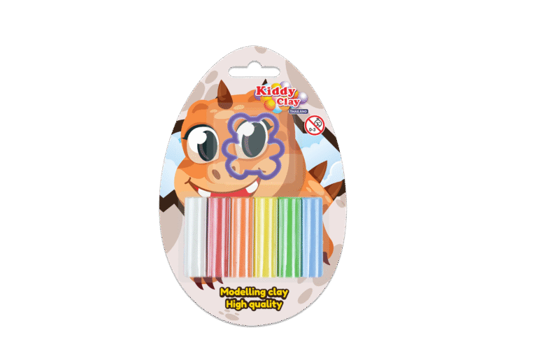 Kiddy Clay Pack of 6 Modelling & Sculpting Clay (50g.) with Cutter, Colorful Reusable Children Soft Clay, Creative Art & Crafts, Ideal Gift for Kids, Blister Card Pack of 2