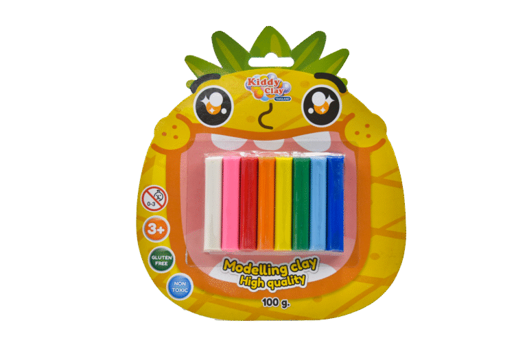 Kiddy Clay Pack of 8 Modelling & Sculpting Clay (100 g.), Colorful Reusable DIY Children Soft Clay, Creative Art & Crafts, Ideal Gift for Kids, Blister Card Pack