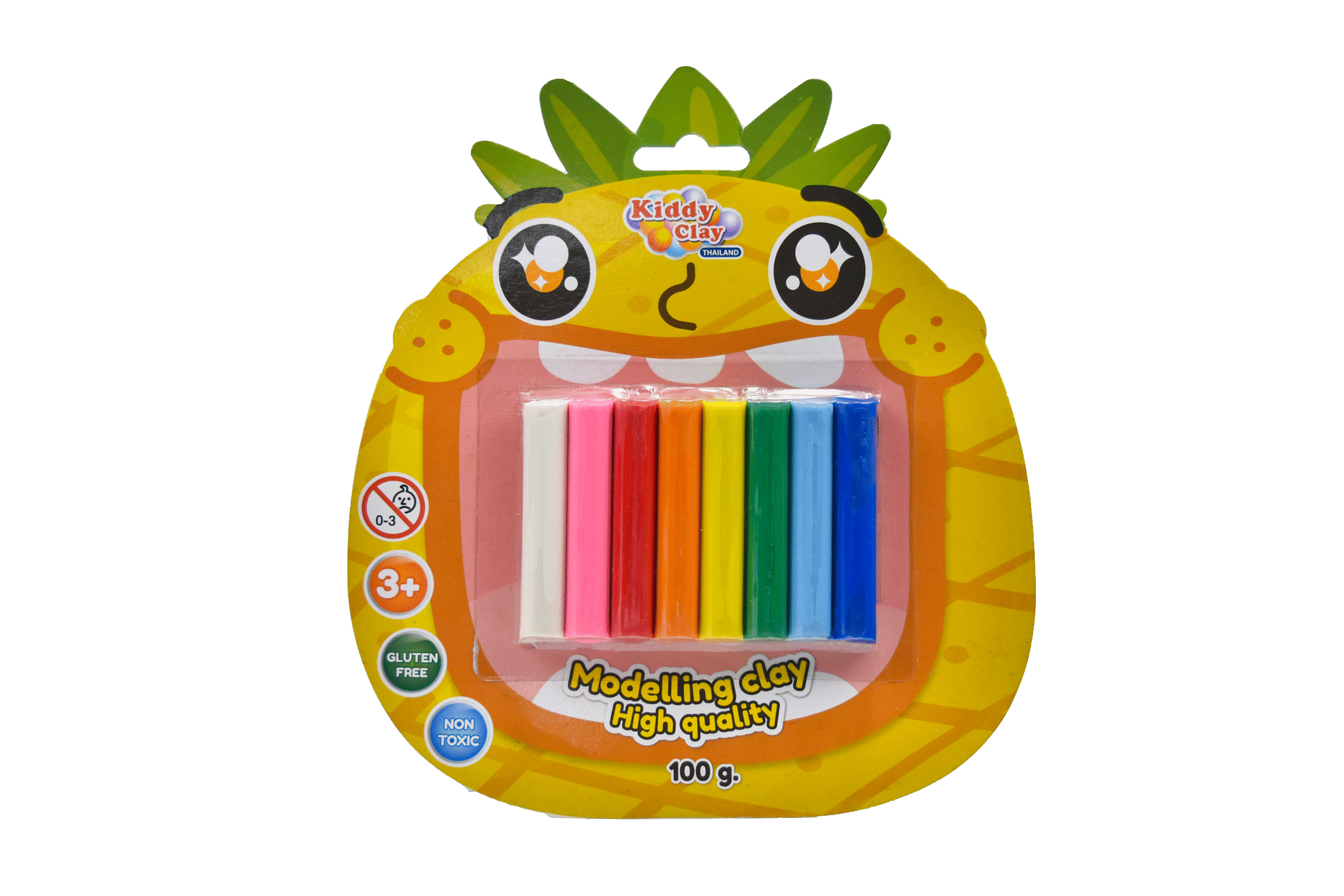 Kiddy Clay Pack of 8 Modelling & Sculpting Clay (100 g.), Colorful Reusable DIY Children Soft Clay, Creative Art & Crafts, Ideal Gift for Kids, Blister Card Pack