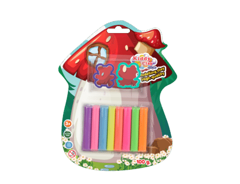 Kiddy Clay Pack of 8 Modelling & Sculpting Clay with 2 Cutter (100 g.), Colorful Reusable DIY Children Soft Clay, Creative Art & Crafts, Ideal Gift for Kids, Blister Card Pack, 8 Vibrant Colors