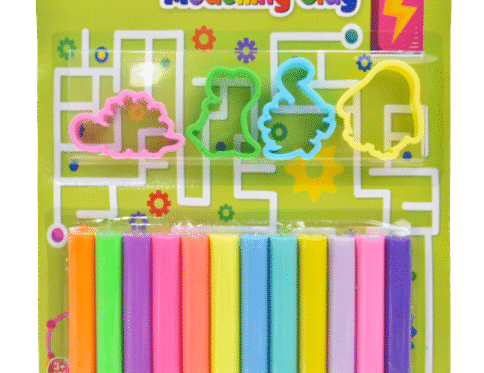 Kiddy Clay Pack of 12 Modelling & Sculpting Clay with 4 Cutters (150 g.), Colorful Reusable DIY Children Soft Clay, Creative Art & Crafts, Ideal Gift for Kids, Blister Card Pack, 12 Pastel Colors