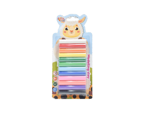 Kiddy Clay Pack of 12 Round sticks of clay (165 g.) in Blister Card, Colourful Reusable DIY Soft Clay, Creative Art & Crafts, Ideal Gift for Kids