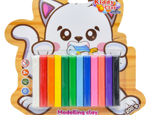 Kiddy Clay Pack of 12 Round sticks of clay (200 g.) in Blister Card, Colourful Reusable DIY Soft Clay, Creative Art & Crafts, Ideal Gift for Kids